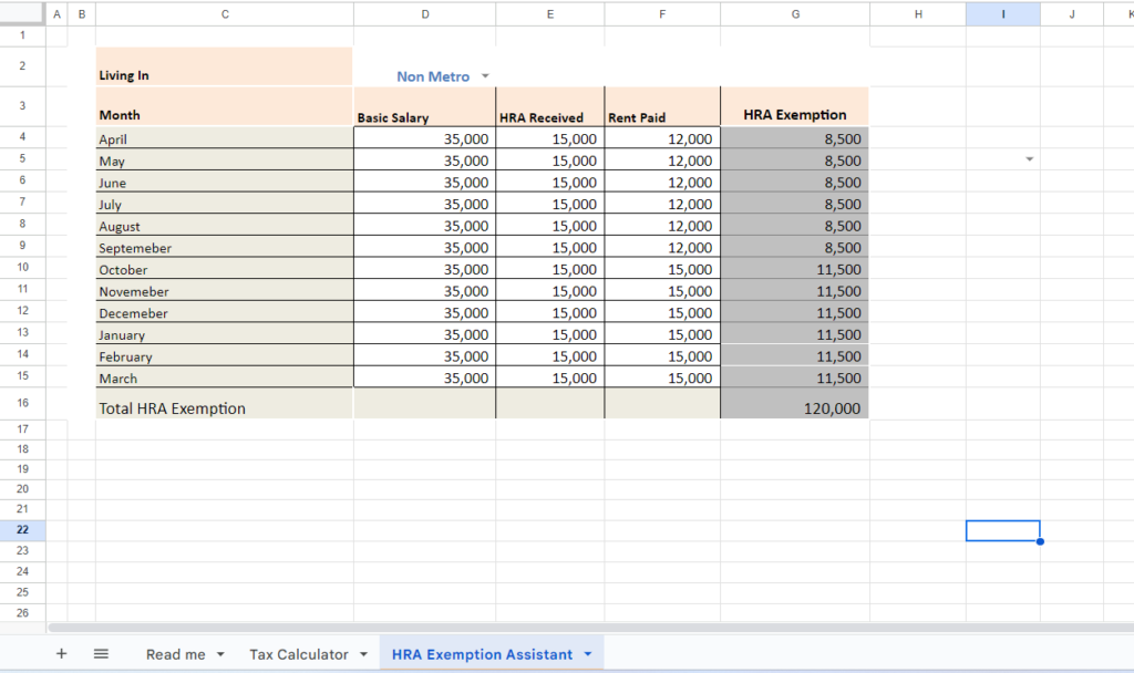 HRA Exemption Calculator